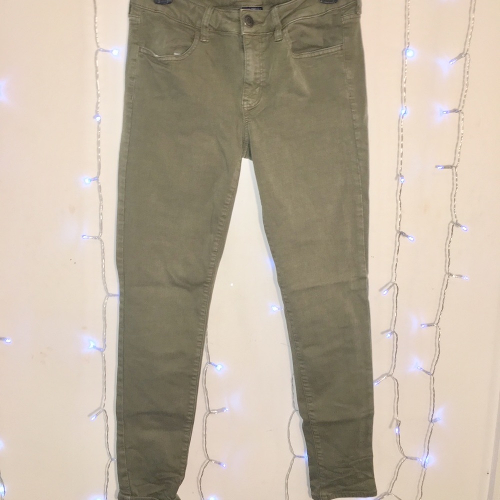 American Eagle Olive Colored Jeggings